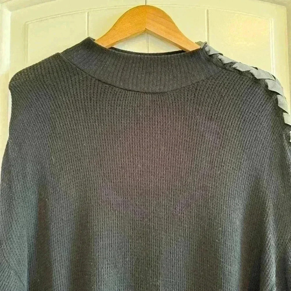 Free People Ribbon Braid Lightweight Oversized Thermal Black Grey Extra Small - Picture 5 of 9